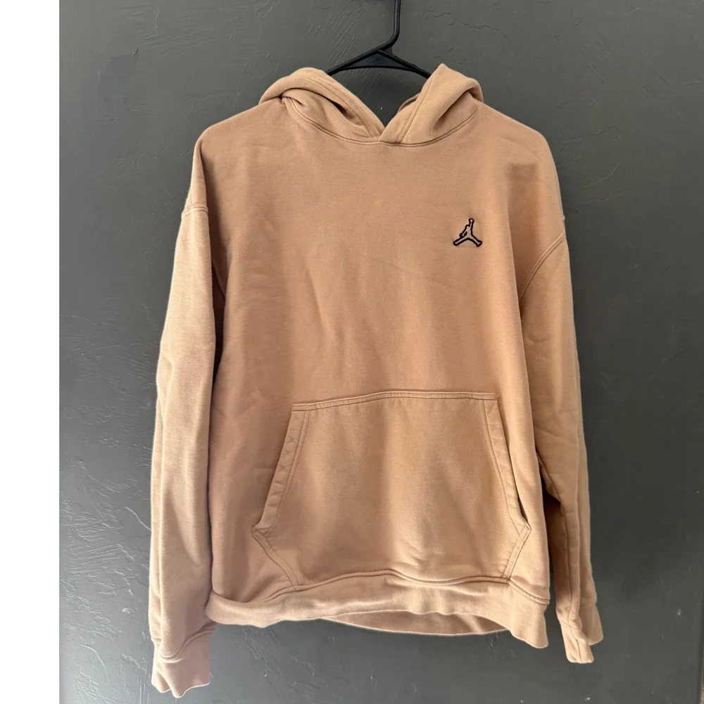 Jordan Essentials Mens Fleece‎ Pullover Hoodie Tan Beige Jumpman XL DA9818-256
